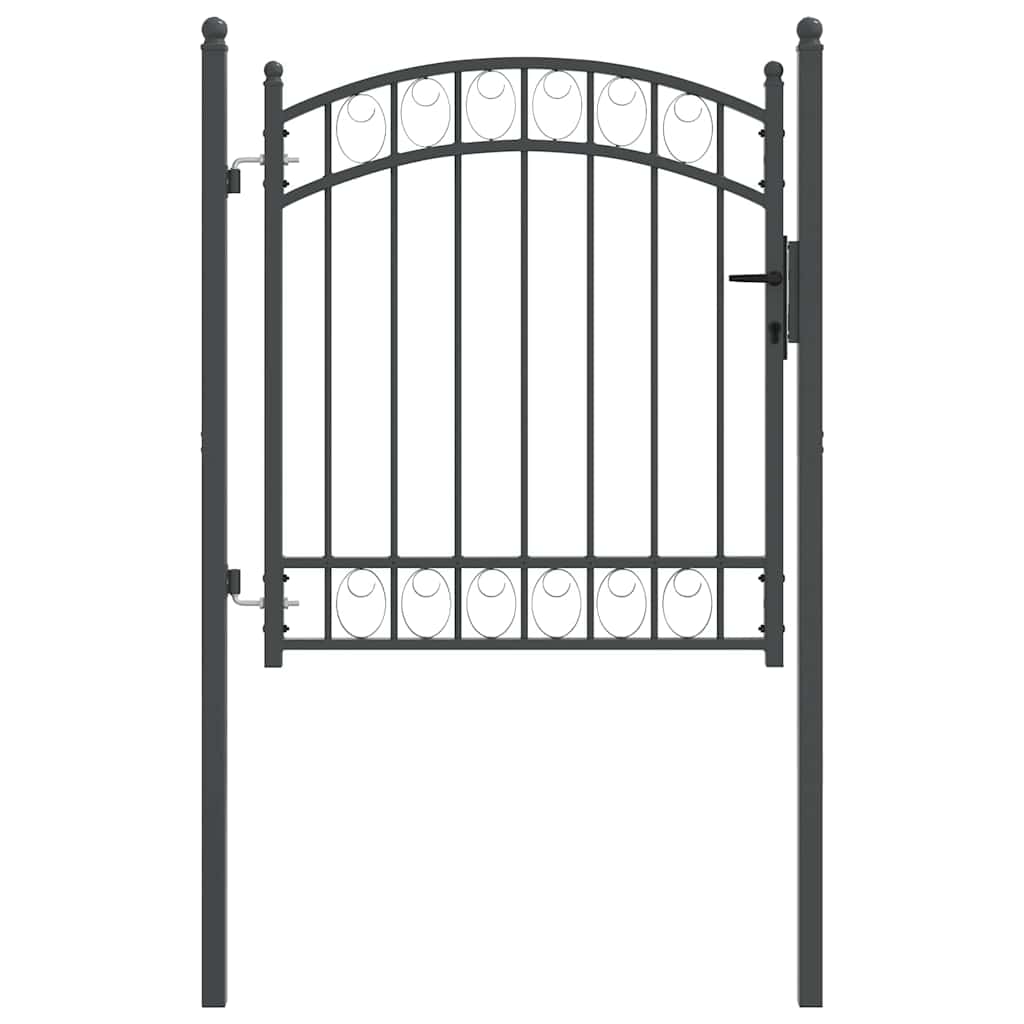 Cancello per recinzione EMMEN 125 x 100 cm acciaio verniciato grigio