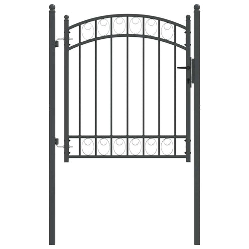 Cancello per recinzione EMMEN 125 x 100 cm acciaio verniciato grigio