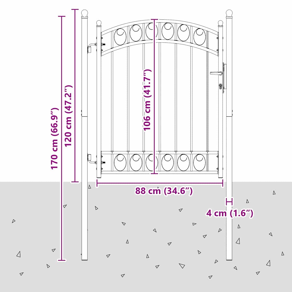 Cancello per recinzione EMMEN 150 x 100 cm in acciaio verniciato