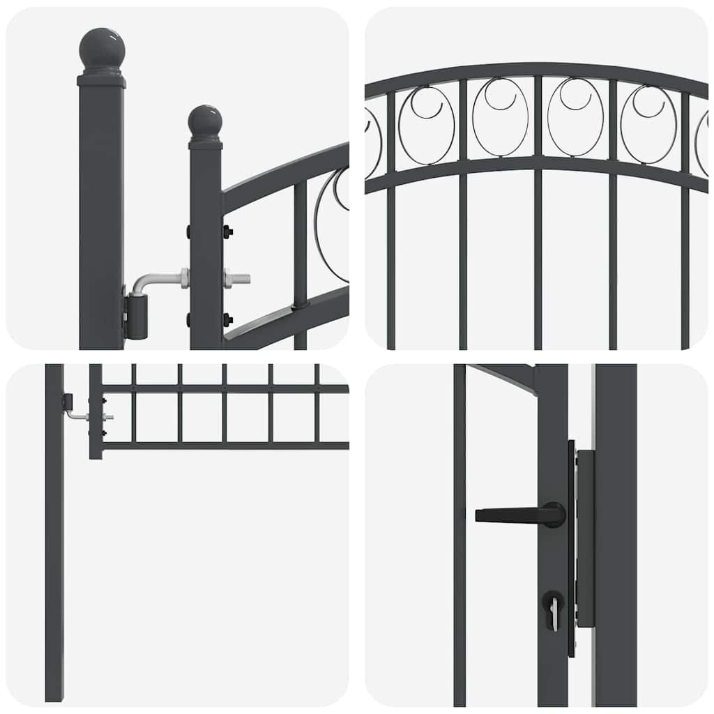 Cancello per recinzione EMMEN 170 x 100 cm in acciaio verniciato
