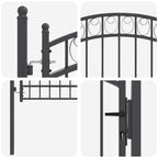 Cancello per recinzione EMMEN 200 x 100 cm acciaio verniciato grigio