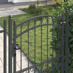 Cancello per recinzione EMMEN 200 x 100 cm acciaio verniciato grigio