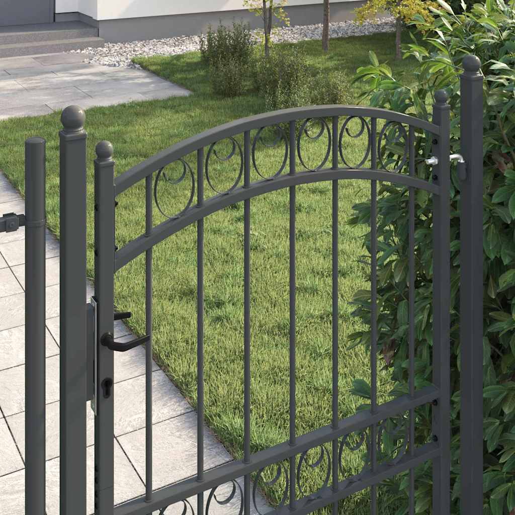 Cancello per recinzione EMMEN 200 x 100 cm acciaio verniciato grigio