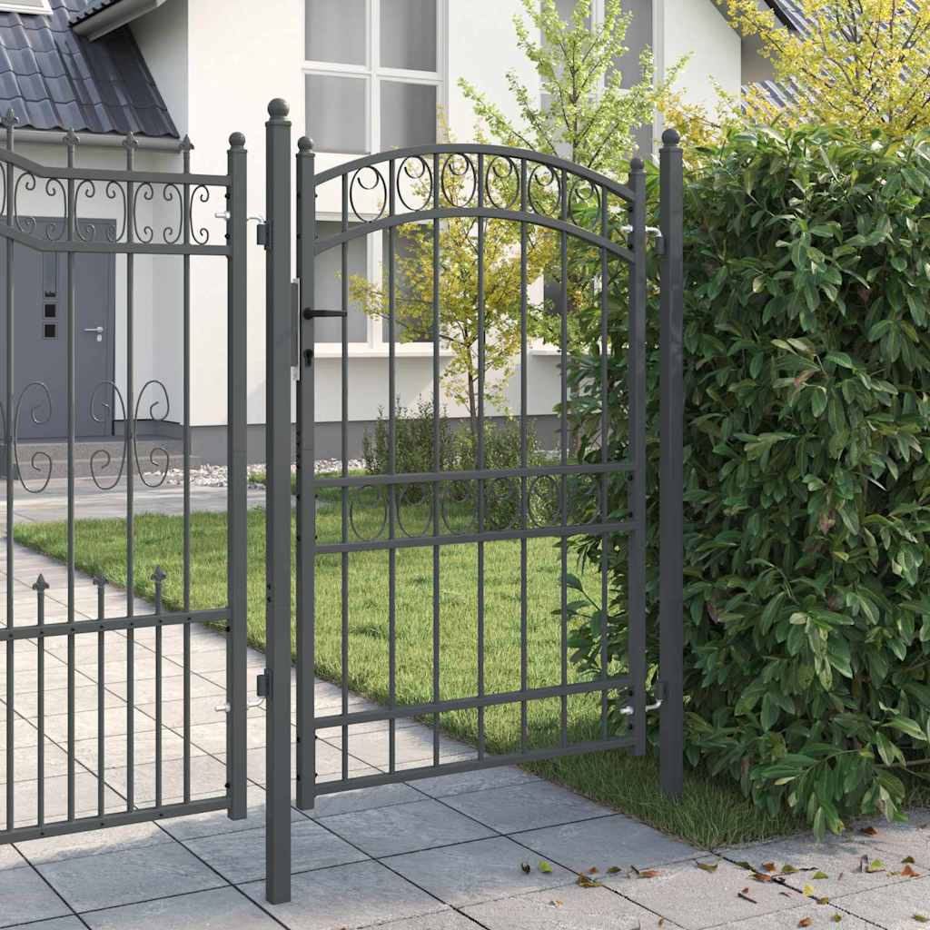 Cancello per recinzione EMMEN 200 x 100 cm acciaio verniciato grigio