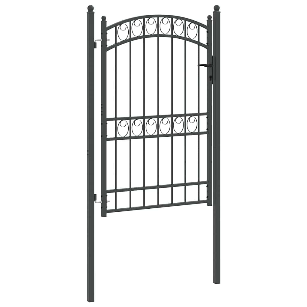 Cancello per recinzione EMMEN 200 x 100 cm acciaio verniciato grigio