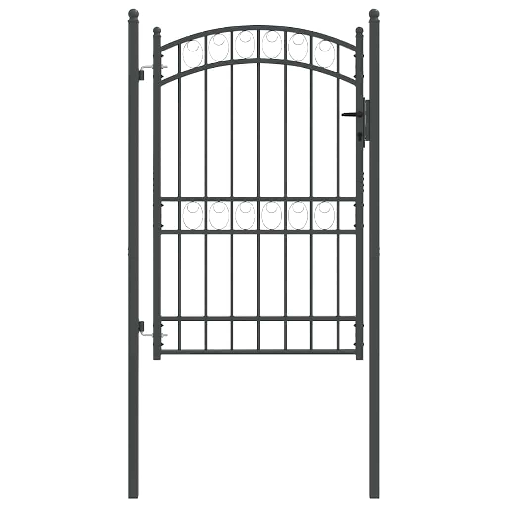 Cancello per recinzione EMMEN 200 x 100 cm acciaio verniciato grigio