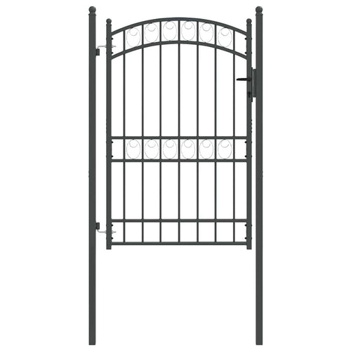 Cancello per recinzione EMMEN 200 x 100 cm acciaio verniciato grigio
