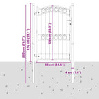 Cancello per recinzione EMMEN 200 x 100 cm acciaio verniciato grigio