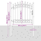 Cancello della recinzione EMMEN con punte 100 x 100 cm
