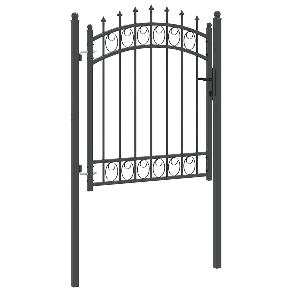 Cancello della recinzione con punte EMMEN 125 x 100 cm in acciaio verniciato