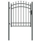 Cancello della recinzione con punte EMMEN 125 x 100 cm in acciaio verniciato