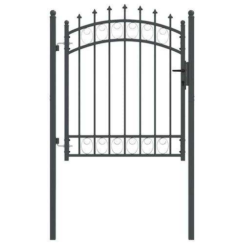 Cancello della recinzione con punte EMMEN 125 x 100 cm in acciaio verniciato