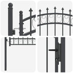 Cancello della recinzione EMMEN con punte 150 x 100 cm acciaio verniciato