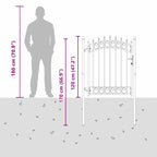 Cancello della recinzione EMMEN con punte 150 x 100 cm acciaio verniciato