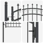 Cancello della recinzione EMMEN con punte 170 x 100 cm acciaio verniciato grigio