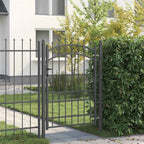 Cancello della recinzione EMMEN con punte 170 x 100 cm acciaio verniciato grigio
