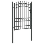 Cancello della recinzione EMMEN con punte 170 x 100 cm acciaio verniciato grigio