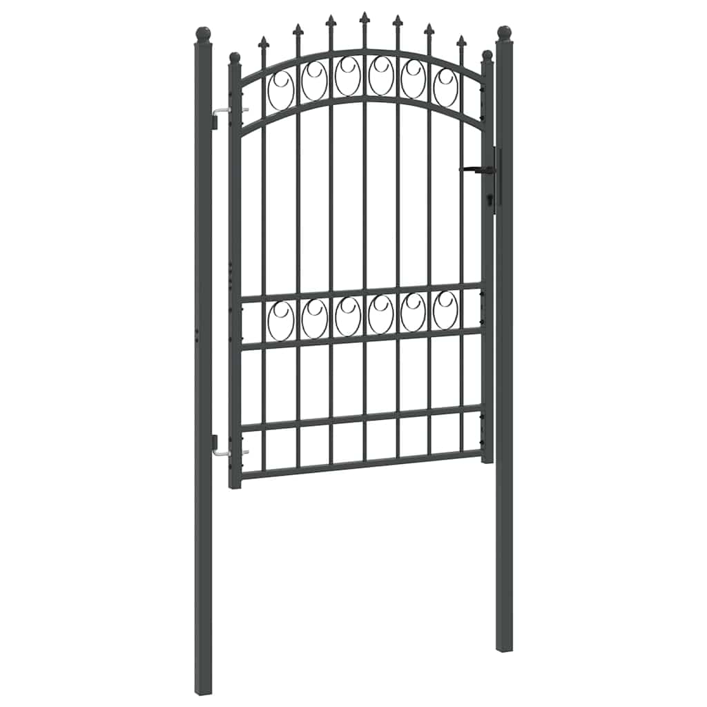 Cancello della recinzione EMMEN con punte 170 x 100 cm acciaio verniciato grigio