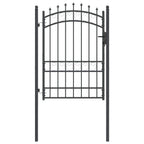 Cancello della recinzione EMMEN con punte 170 x 100 cm acciaio verniciato grigio