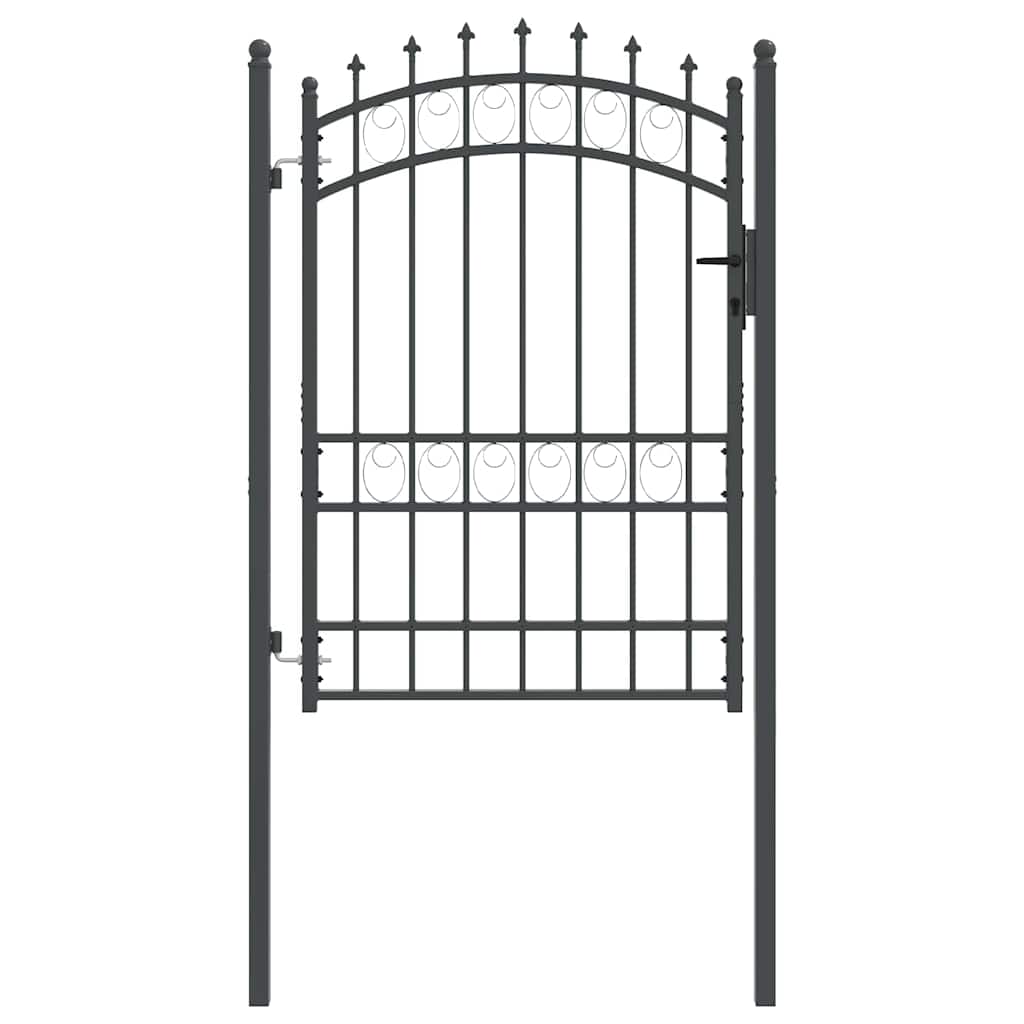 Cancello della recinzione EMMEN con punte 170 x 100 cm acciaio verniciato grigio