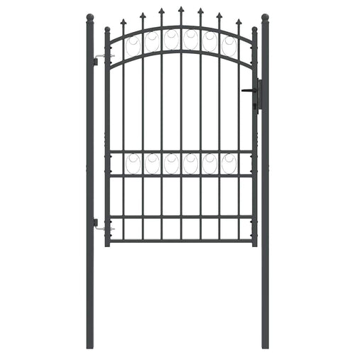 Cancello della recinzione EMMEN con punte 170 x 100 cm acciaio verniciato grigio