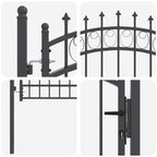 Cancello recinzione EMMEN con punte 200 x 100 cm acciaio verniciato grigio