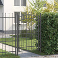 Cancello recinzione EMMEN con punte 200 x 100 cm acciaio verniciato grigio