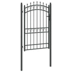 Cancello recinzione EMMEN con punte 200 x 100 cm acciaio verniciato grigio