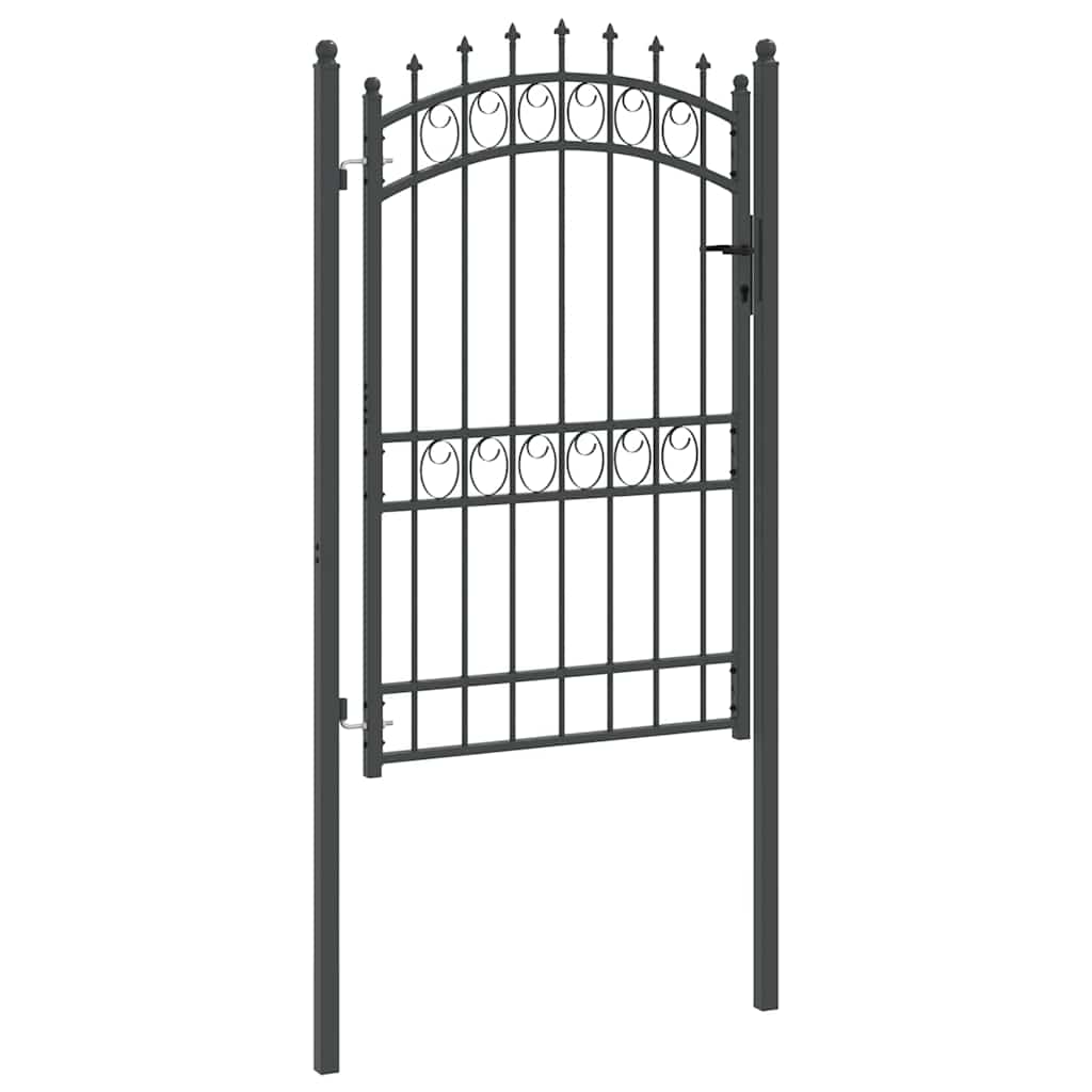 Cancello recinzione EMMEN con punte 200 x 100 cm acciaio verniciato grigio