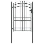 Cancello recinzione EMMEN con punte 200 x 100 cm acciaio verniciato grigio