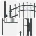 Cancello della recinzione EMMEN con punte 100 x 150 cm acciaio verniciato
