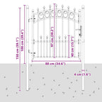 Cancello della recinzione EMMEN con punte 100 x 150 cm acciaio verniciato