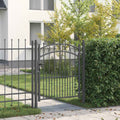 Cancello recinzione con punte EMMEN 125 x 100 cm acciaio verniciato grigio