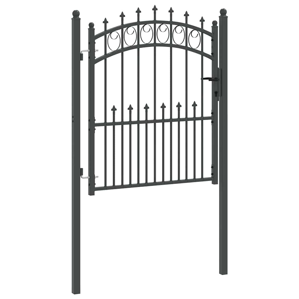 Cancello recinzione con punte EMMEN 125 x 100 cm acciaio verniciato grigio