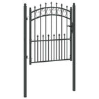 Cancello recinzione con punte EMMEN 125 x 100 cm acciaio verniciato grigio