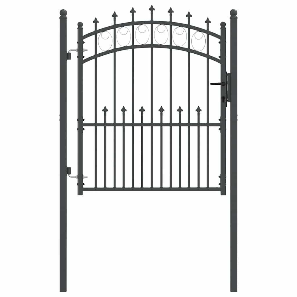 Cancello recinzione con punte EMMEN 125 x 100 cm acciaio verniciato grigio