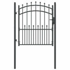 Cancello recinzione con punte EMMEN 125 x 100 cm acciaio verniciato grigio
