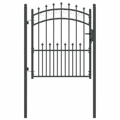 Cancello recinzione con punte EMMEN 125 x 100 cm acciaio verniciato grigio