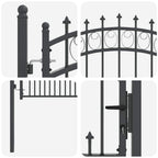 Cancello della recinzione EMMEN con punte 150 x 100 cm - Acciaio verniciato
