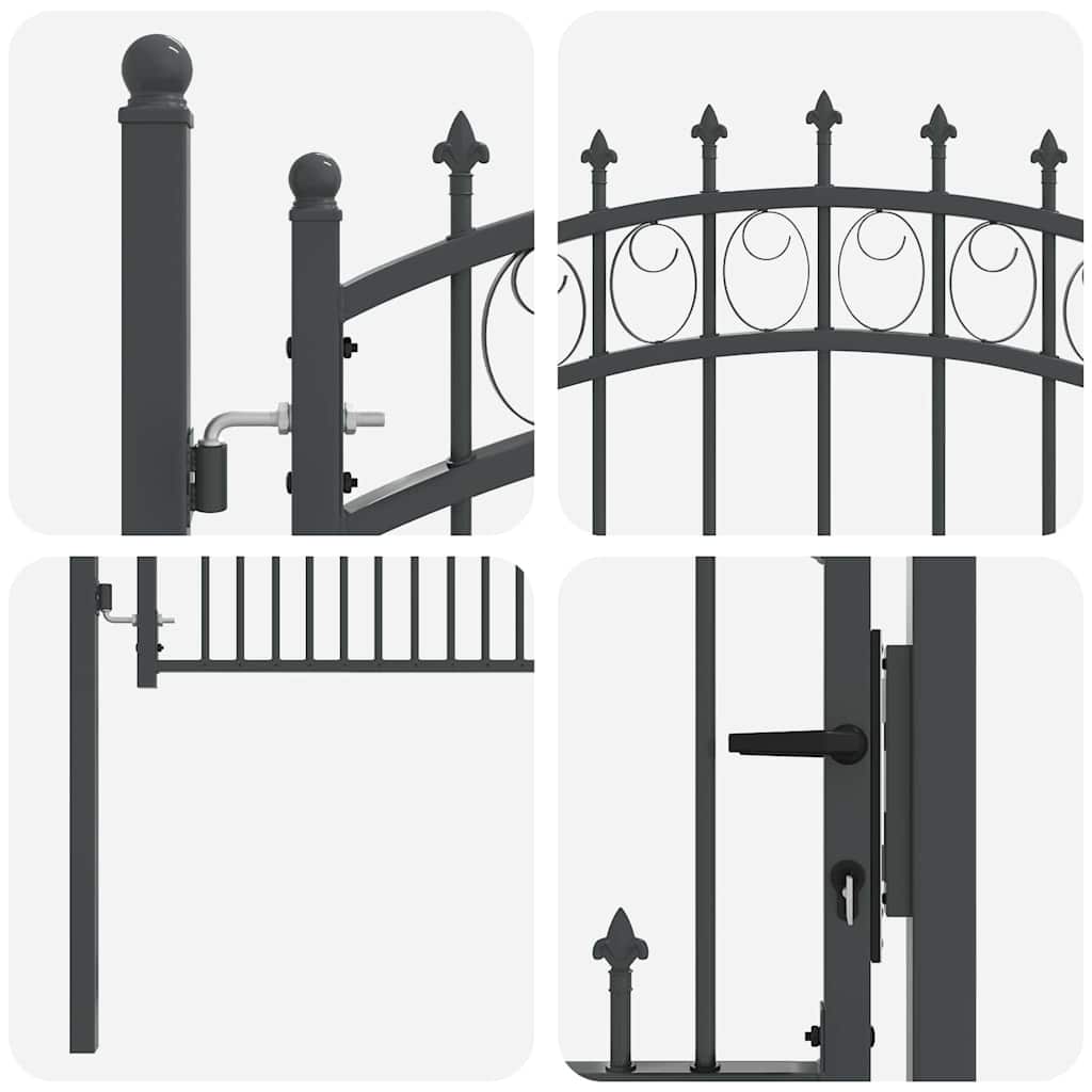 Cancello della recinzione EMMEN con punte 150 x 100 cm - Acciaio verniciato
