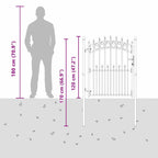 Cancello della recinzione EMMEN con punte 150 x 100 cm - Acciaio verniciato