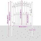 Cancello della recinzione EMMEN con punte 150 x 100 cm - Acciaio verniciato