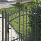 Cancello della recinzione EMMEN con punte 170 x 100 cm acciaio verniciato grigio