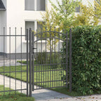 Cancello della recinzione EMMEN con punte 170 x 100 cm acciaio verniciato grigio