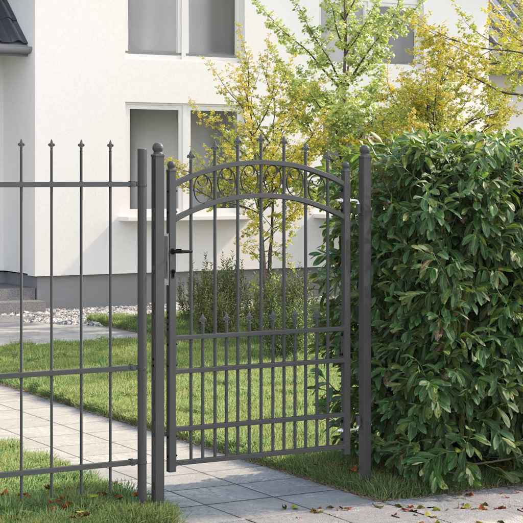 Cancello della recinzione EMMEN con punte 170 x 100 cm acciaio verniciato grigio