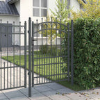 Cancello della recinzione EMMEN con punte 170 x 100 cm acciaio verniciato grigio