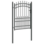 Cancello della recinzione EMMEN con punte 170 x 100 cm acciaio verniciato grigio