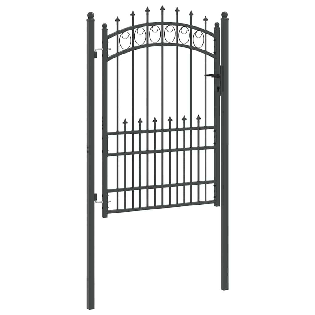 Cancello della recinzione EMMEN con punte 170 x 100 cm acciaio verniciato grigio