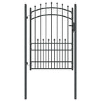 Cancello della recinzione EMMEN con punte 170 x 100 cm acciaio verniciato grigio