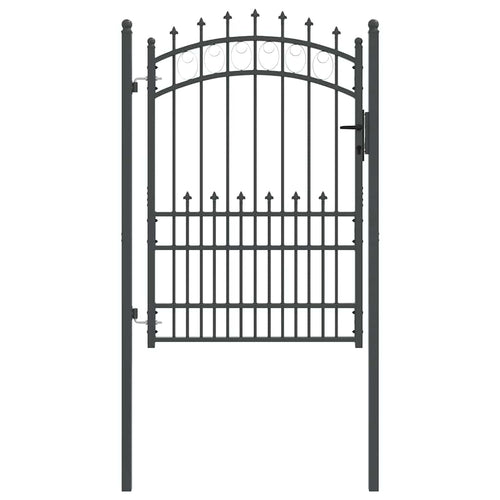 Cancello della recinzione EMMEN con punte 170 x 100 cm acciaio verniciato grigio